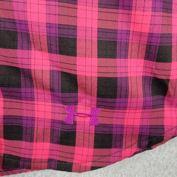 Under Armour Women's Semi-Fitted Plaid Long Sleeve Button Up Shirt - Picture 5 of 10